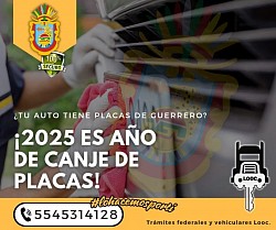 Canje de placas de Guerrero