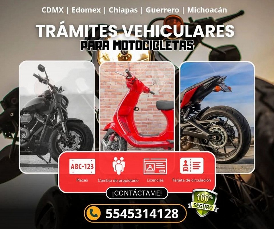 Trámites vehiculares para motocicletas.